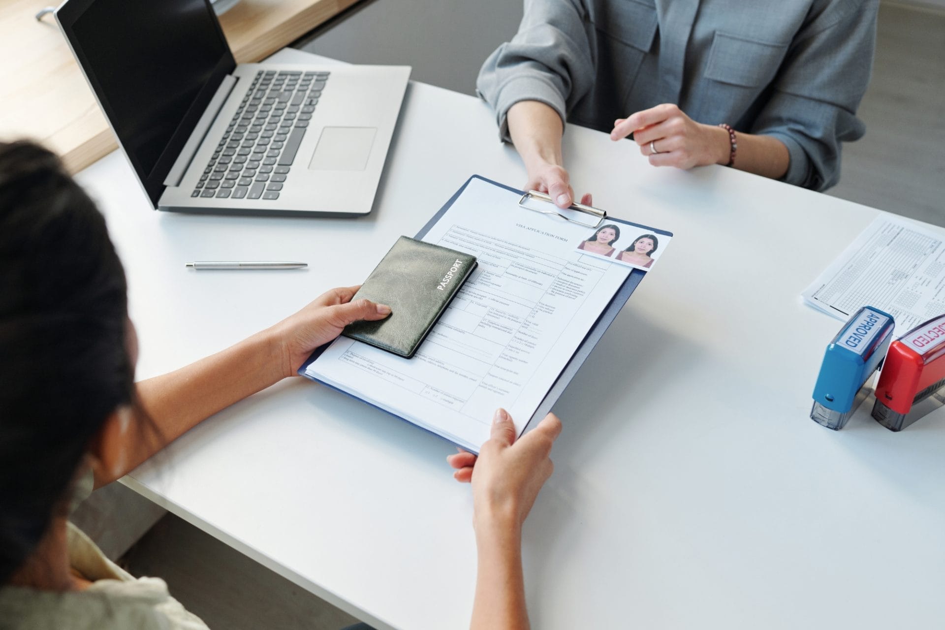Signing documents for a spouse visa