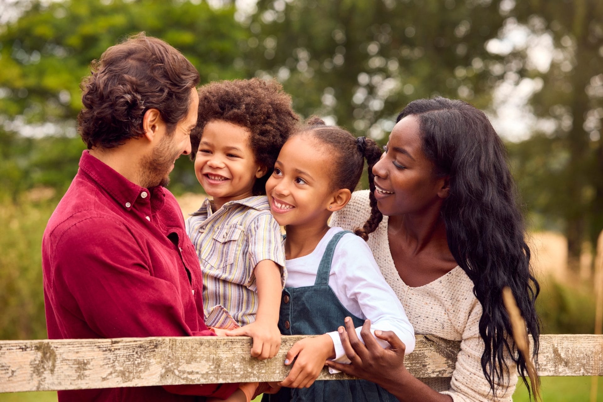 Young family of four
