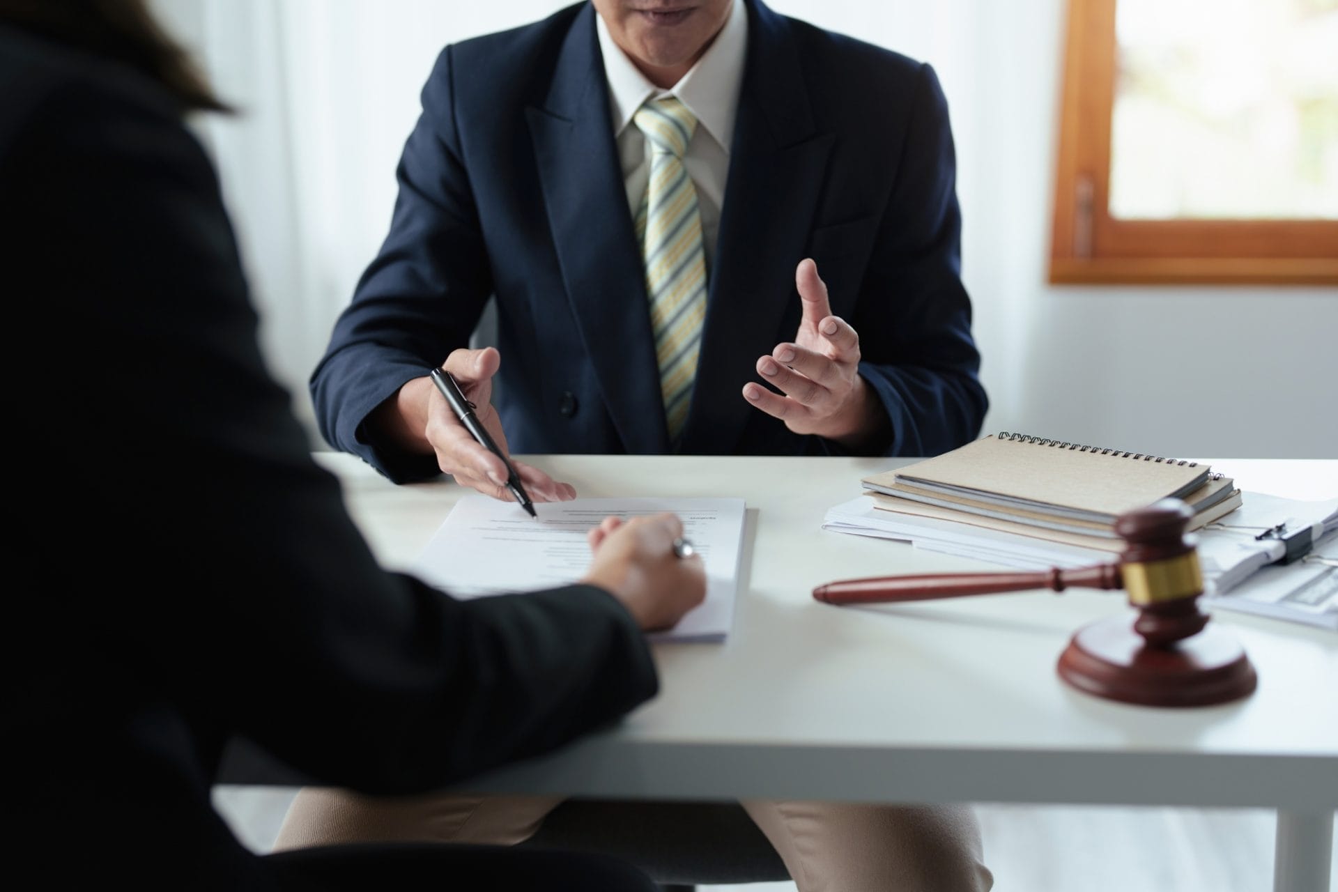 Solicitor giving advice to a client